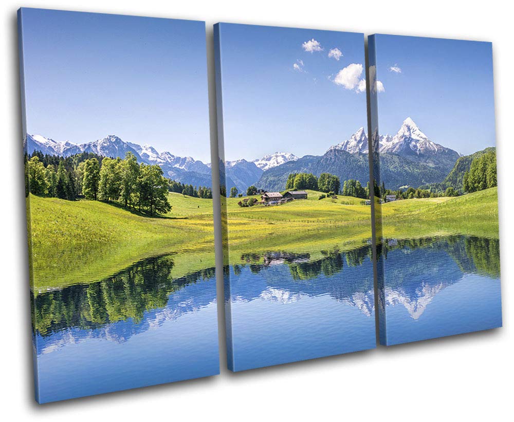 Amazon.co.jp: Bold Bloc Design - スイスアルプス 山 湖 風景